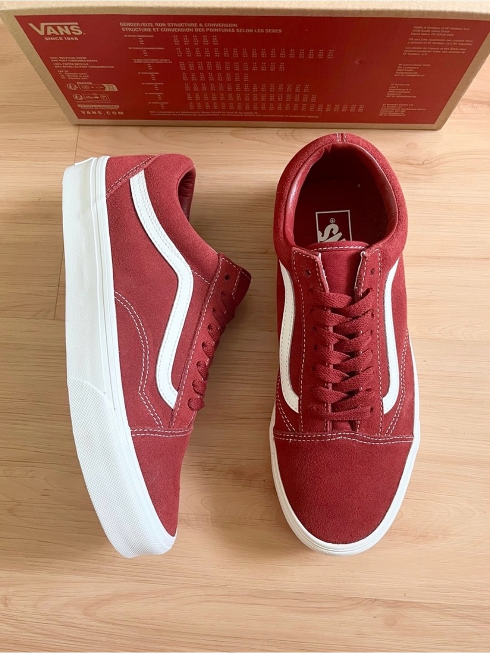 Vans Old Skool Shoe Suede Bordeaux Women 9.5 US